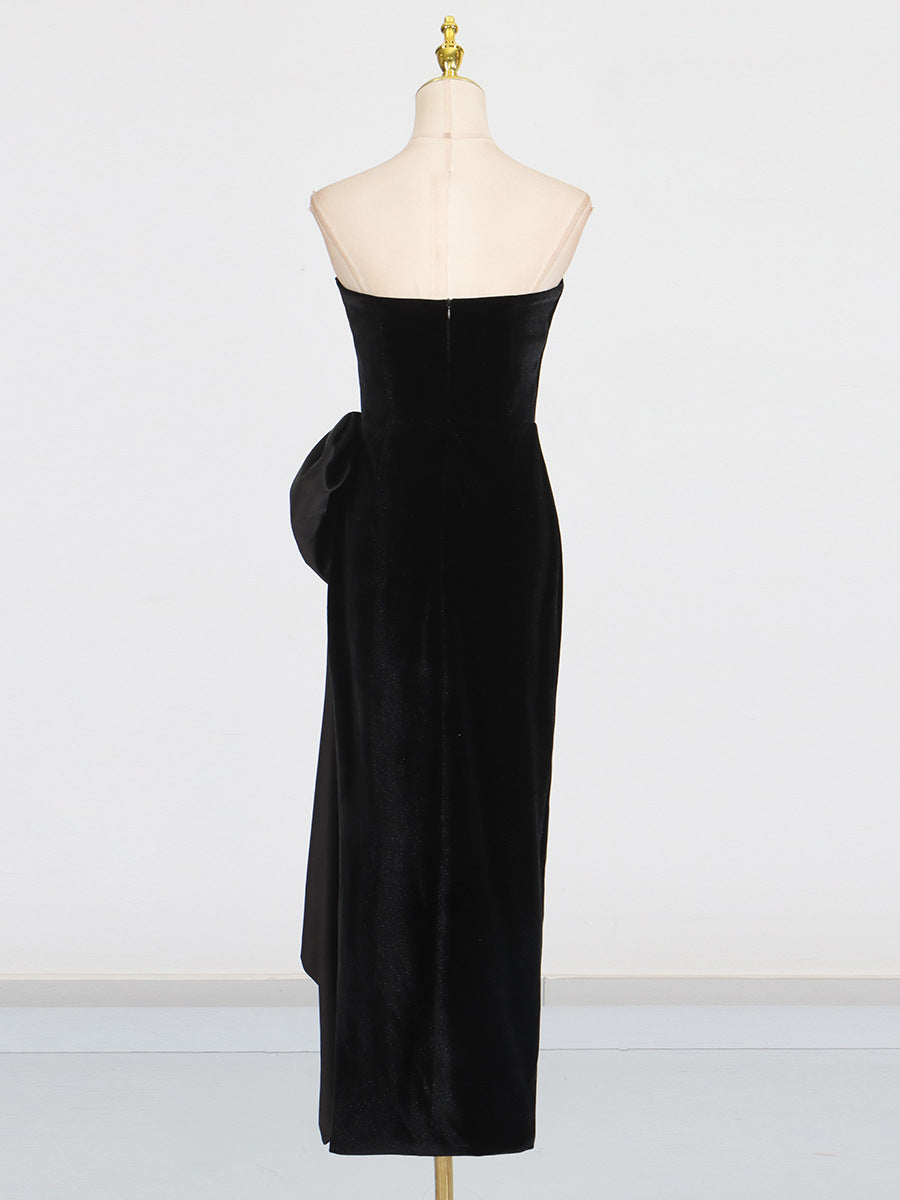 Spring Slimming Bow High Grade Tube Top Dress