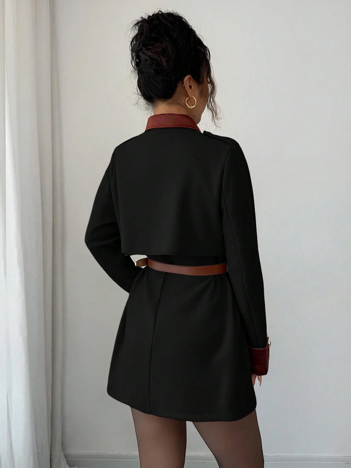 Collared Women Woolen Suit Slim Fit Coat