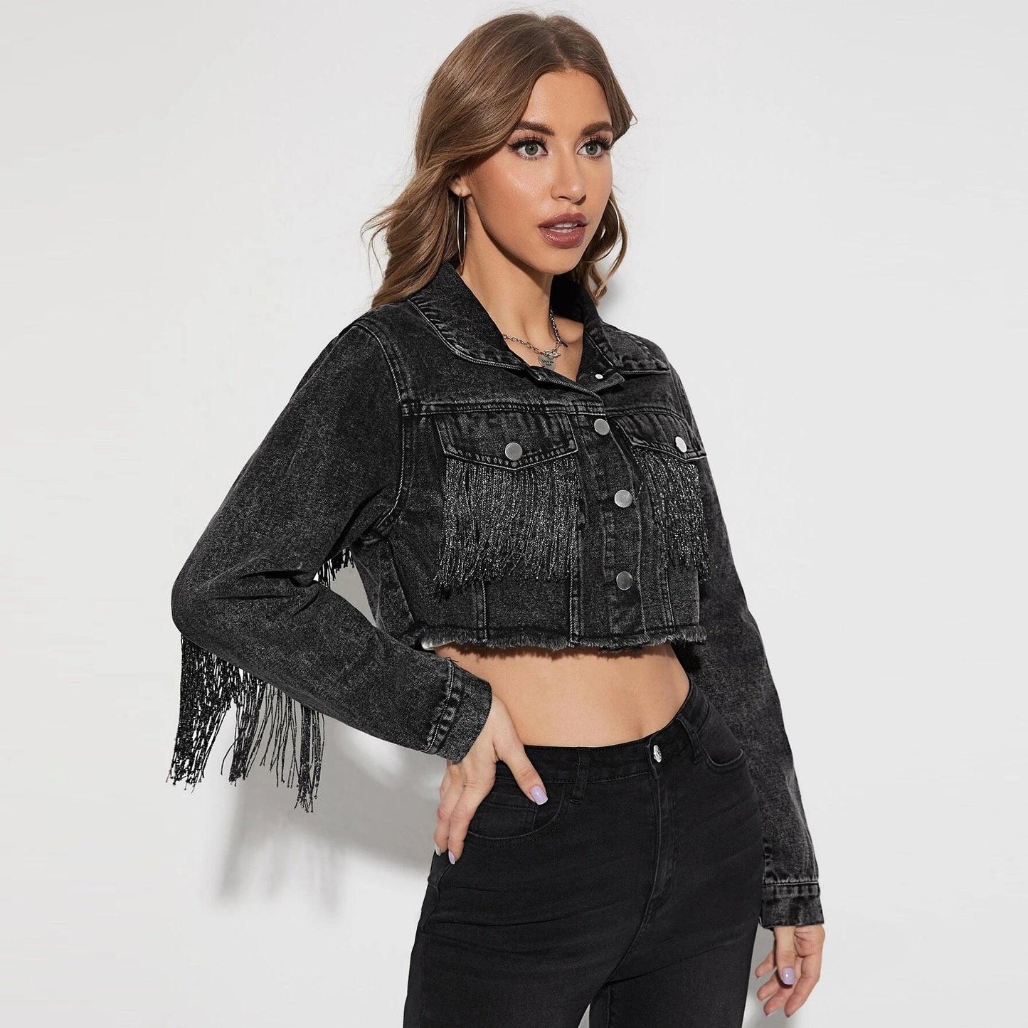 Women Tassel Stitching Do the Old Cowboy Jacket - Venus Trendy Fashion Online