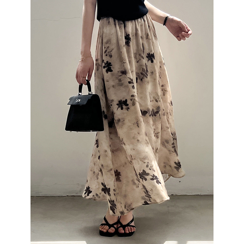Retro National Ink Blooming Printed Skirt  Venus Trendy Fashion Online