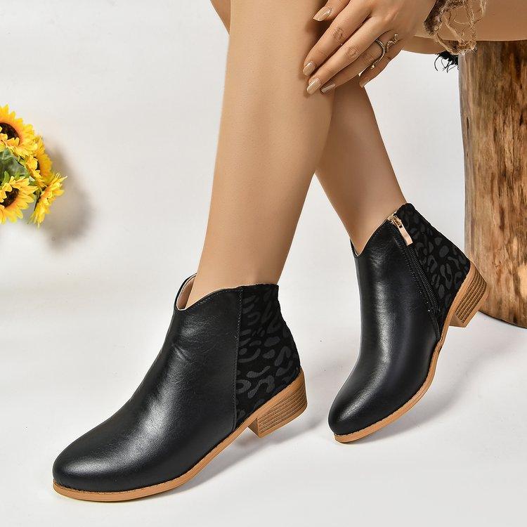 Pointed Toe Chunky Heel Martin Boots - Venus Trendy Fashion Online