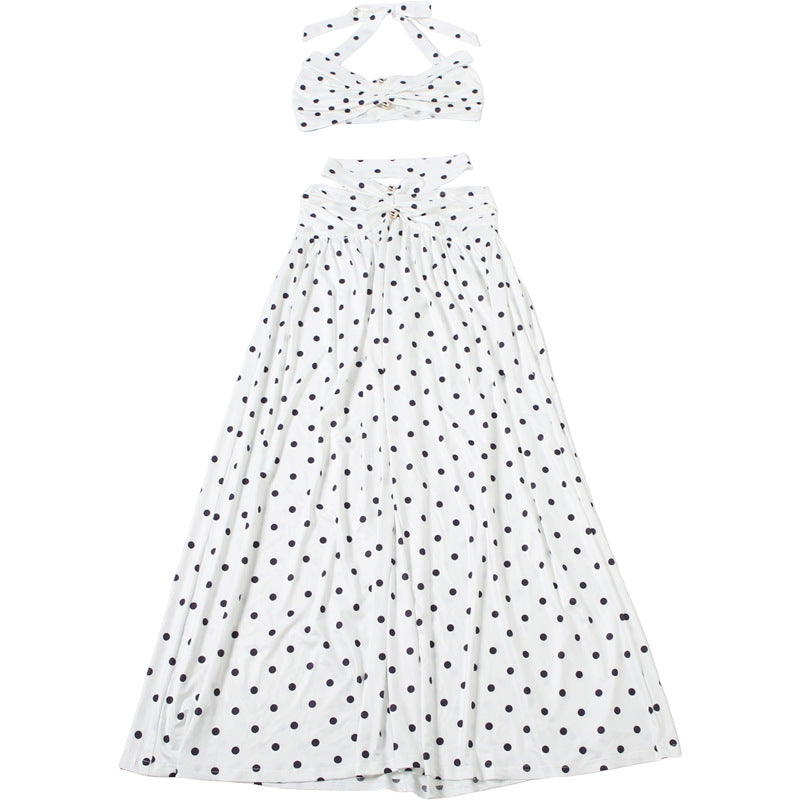 Summer Women Halter Backless Tube Top Skirt Set