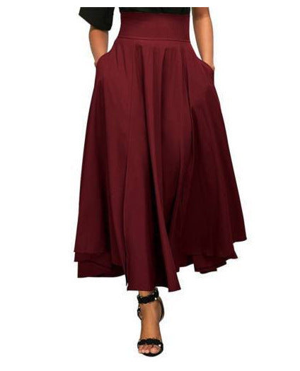 Women Solid Color Lace up Ankle Waist Slimming Maxi Skirt - Venus Trendy Fashion Online