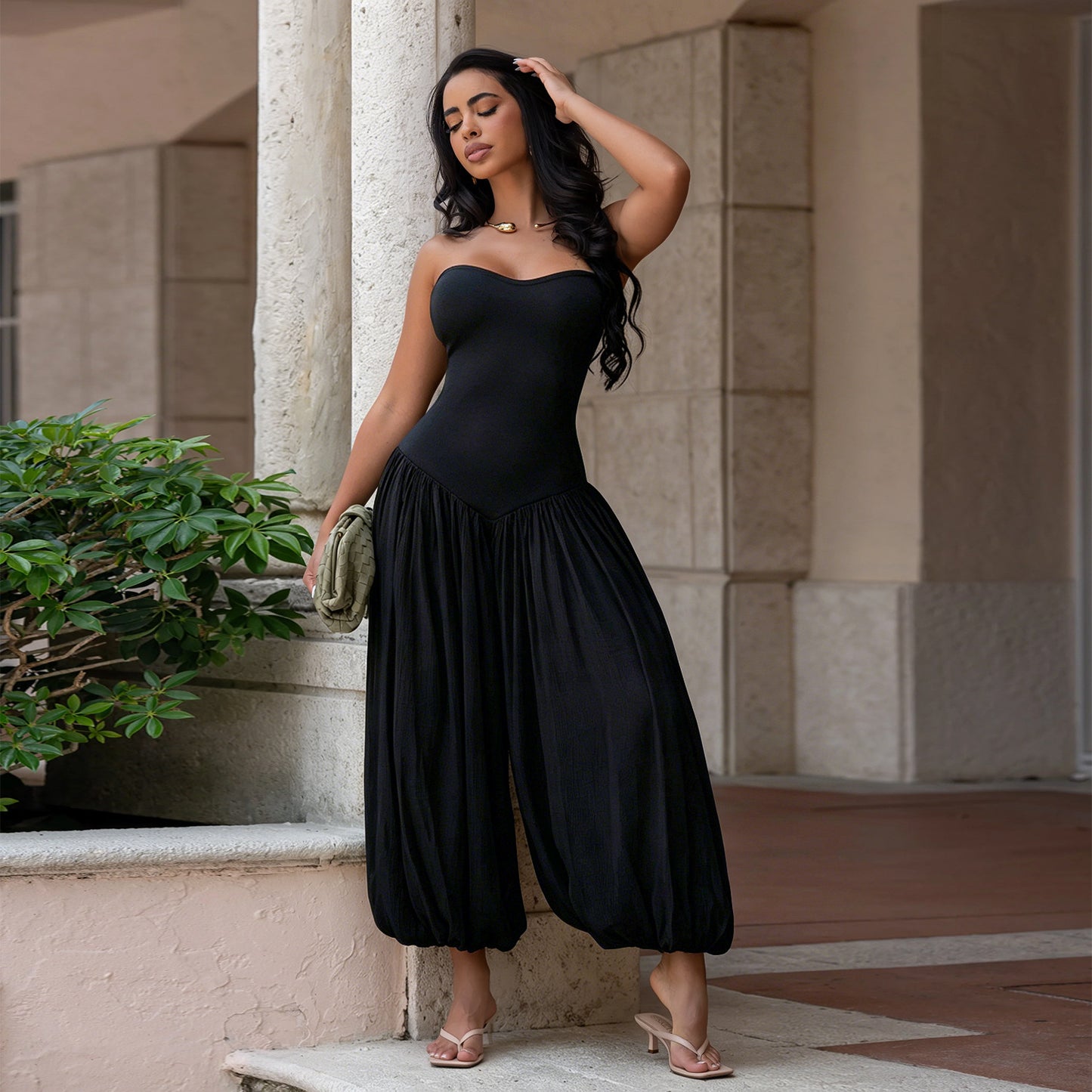 Women Sexy Bandeau Slim Fit Jumpsuit