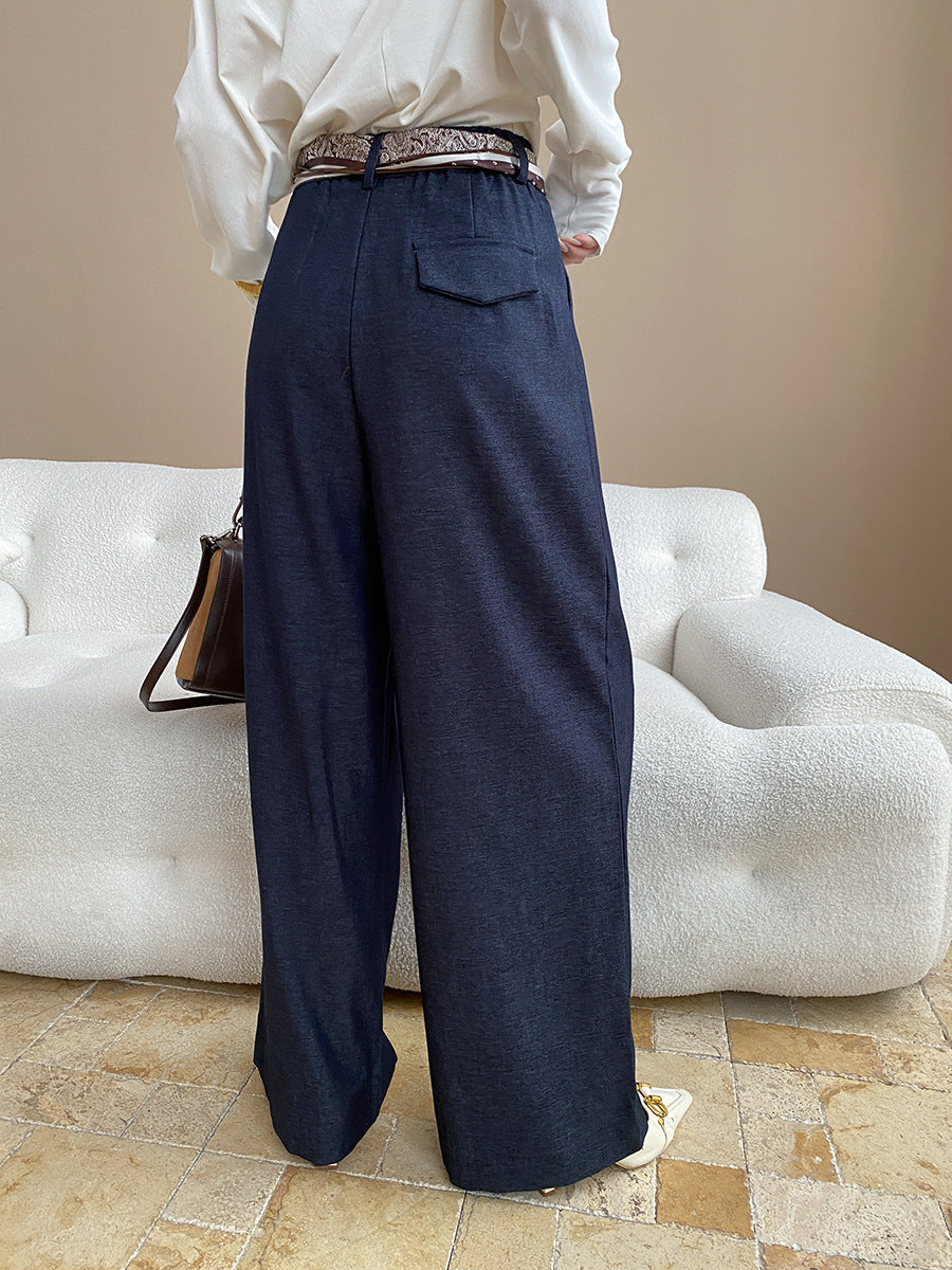 Half Elastic High Waist Slimming Pants