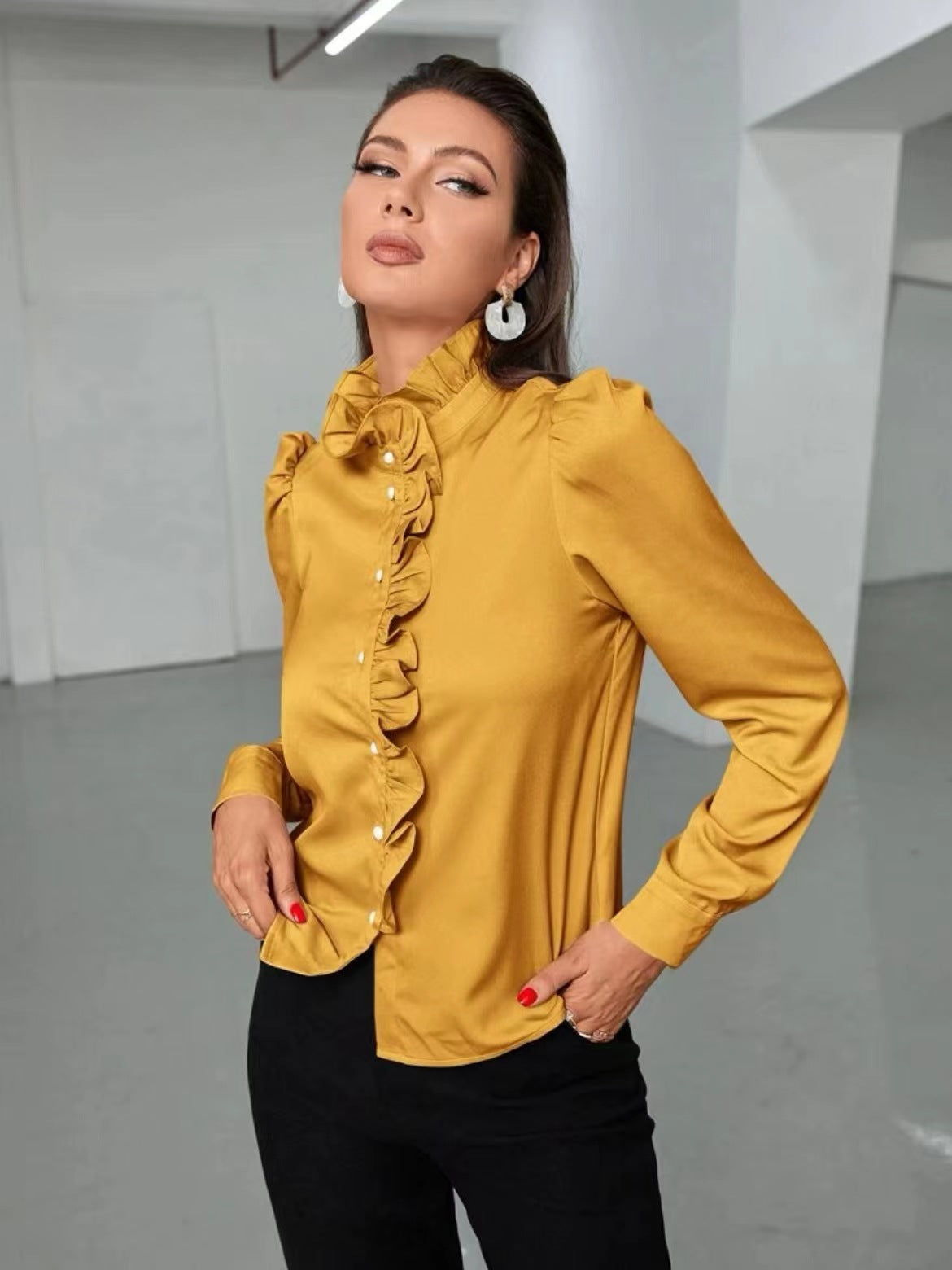 Women High Grade Acetate Fabric Shirt