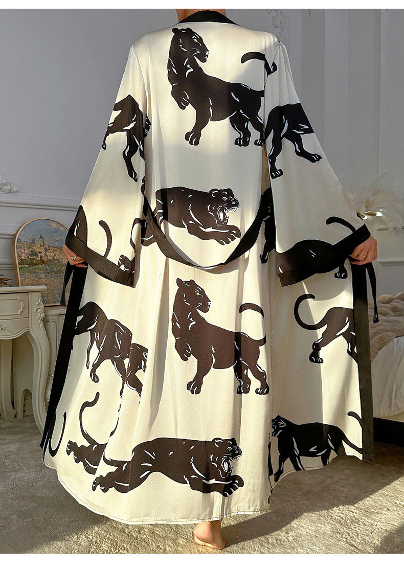Light Luxury Texture Satin Home Bathrobe