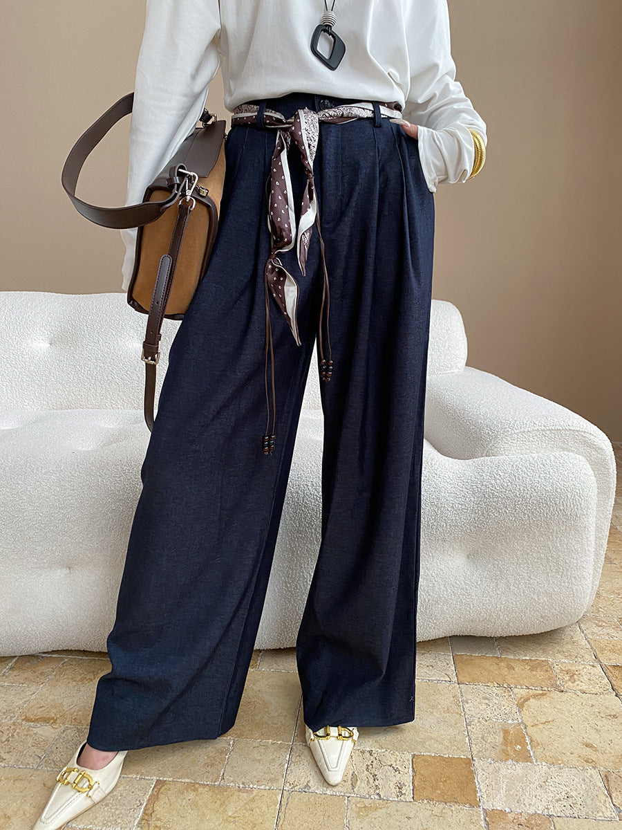 Half Elastic High Waist Slimming Pants