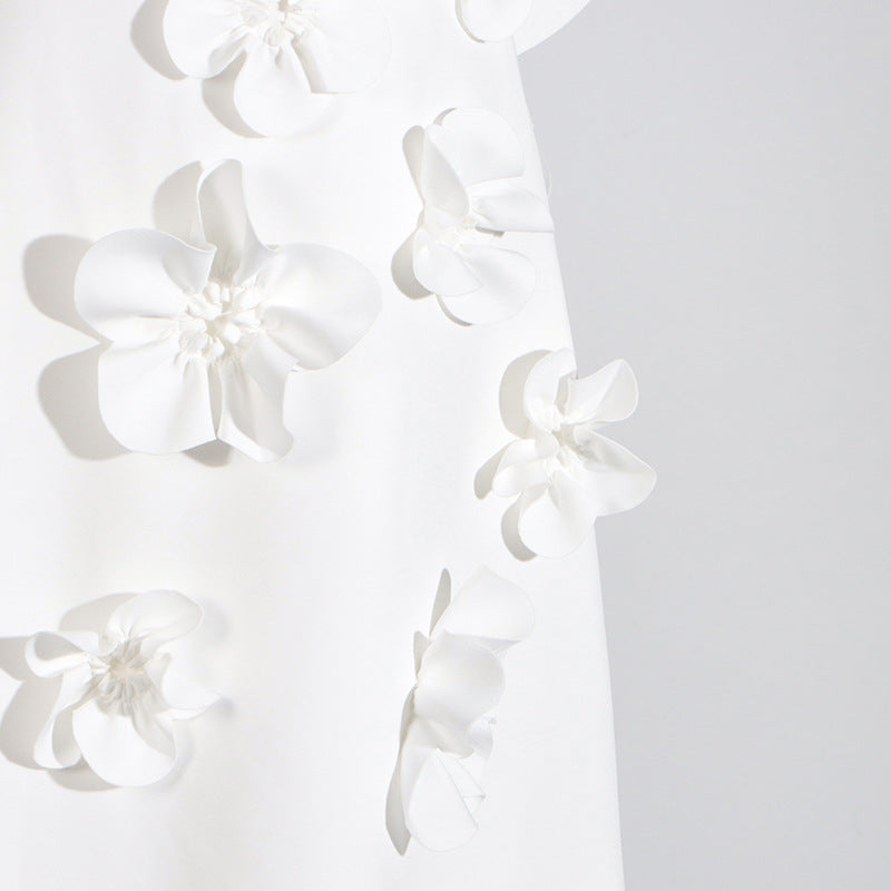 High Grade Stitching Floral Backless Dress