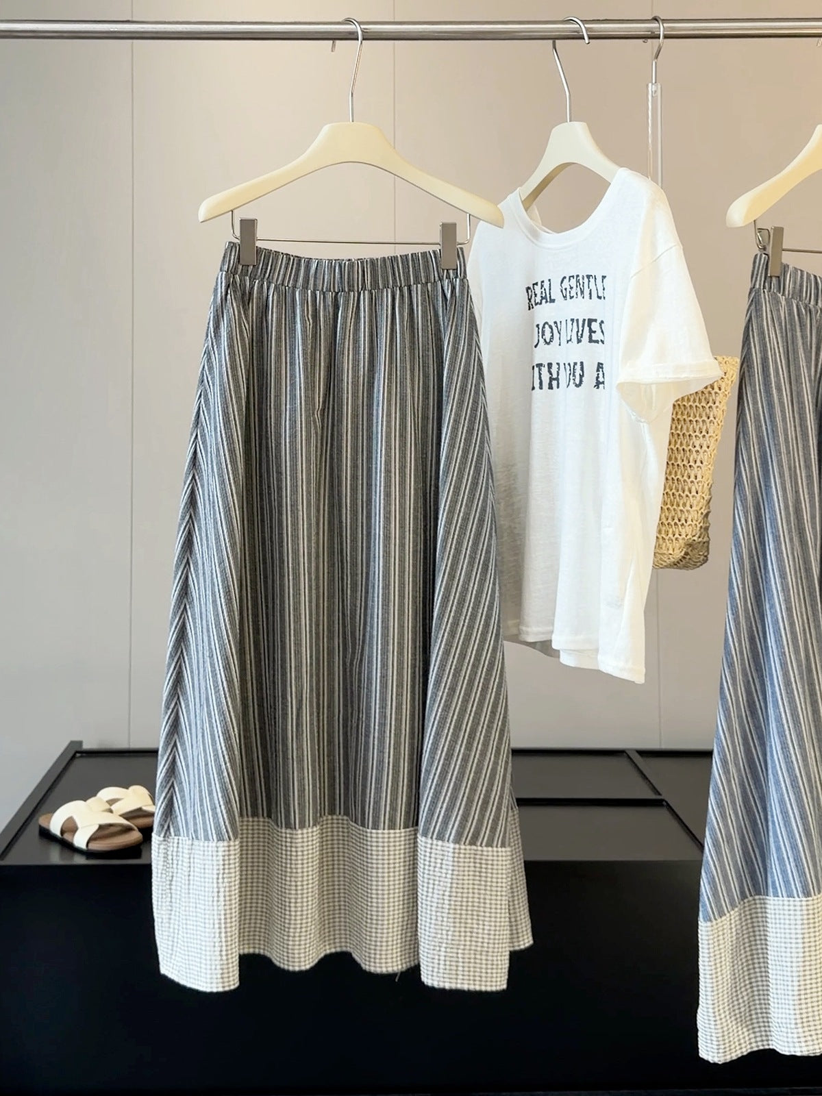 Fall Plad Pattern Retro Plaid Stitching Striped Skirt – Venus Trendy Fashion Online