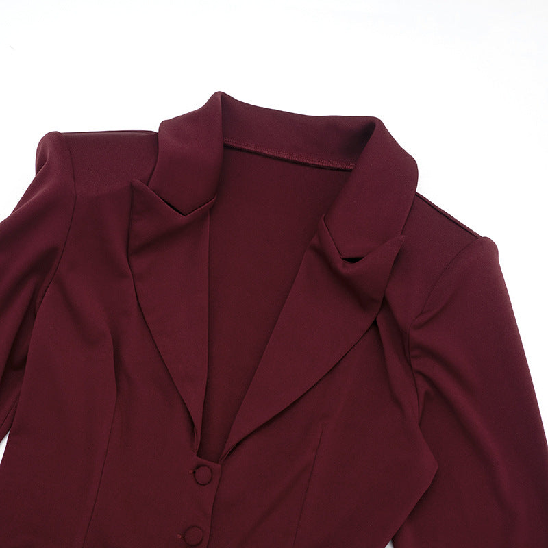 Women Sexy Deep V Plunge neck Buttons Solid Color Dress