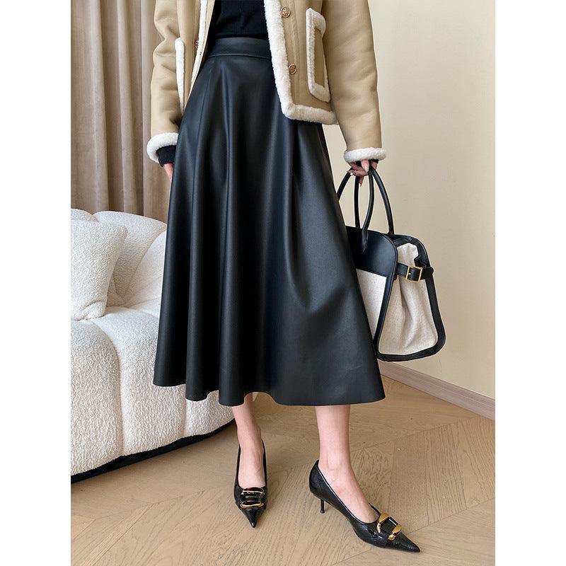 High Grade Elegant Fashionable A line Leather Skirt - Venus Trendy Fashion Online