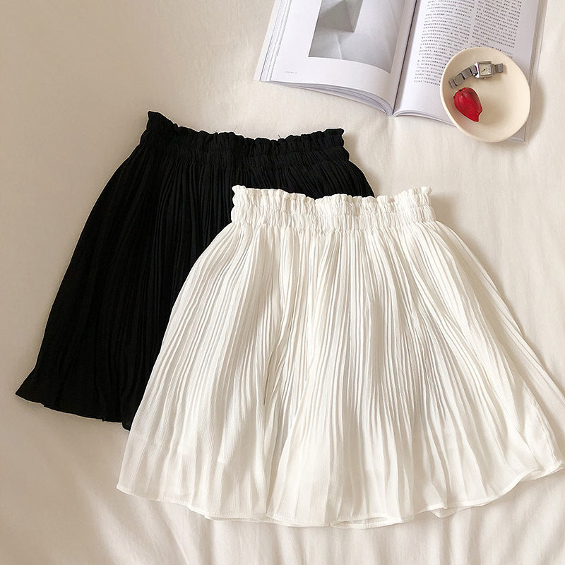 New Korean High Waist Slimming Pleated Skirt