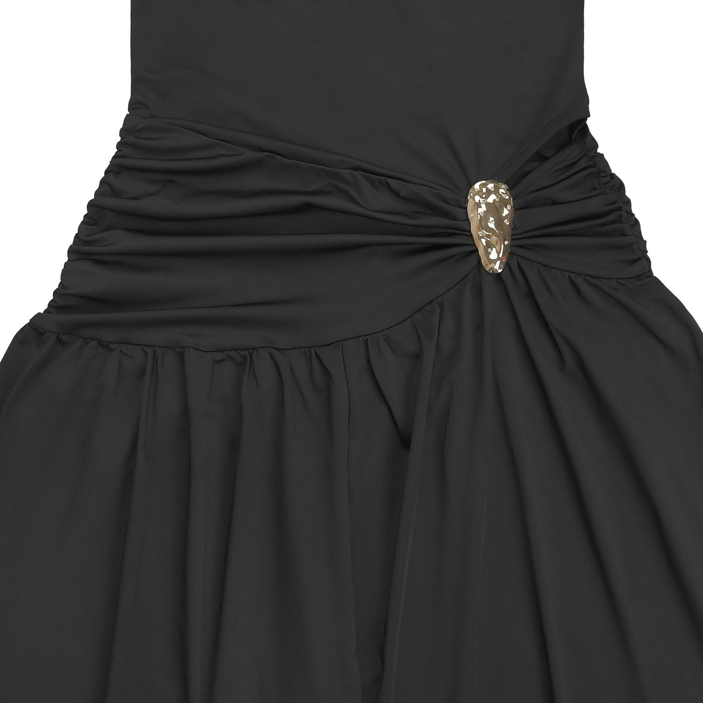 Women Solid Color U Collar High Waist Jumpsuit