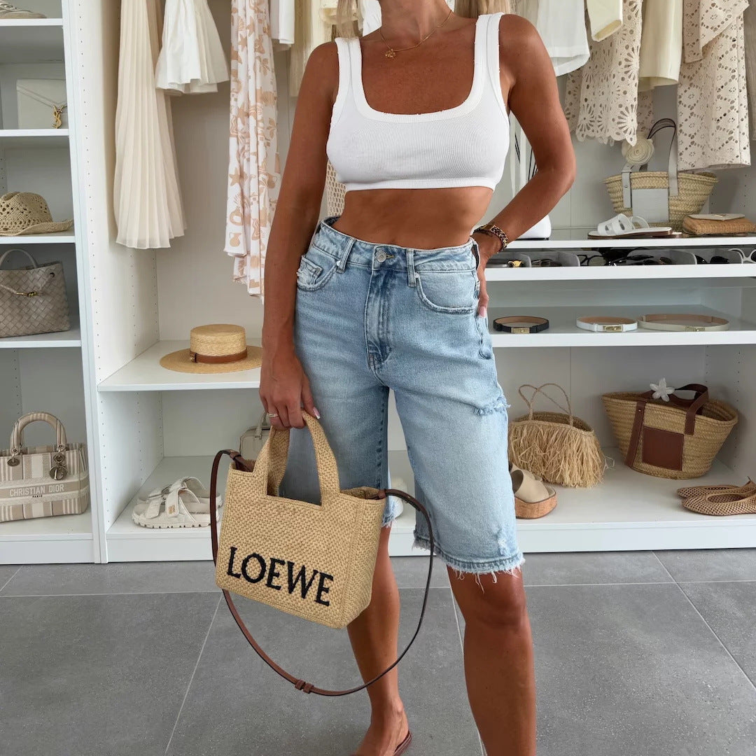 Summer Urban Casual Loose Denim Shorts
