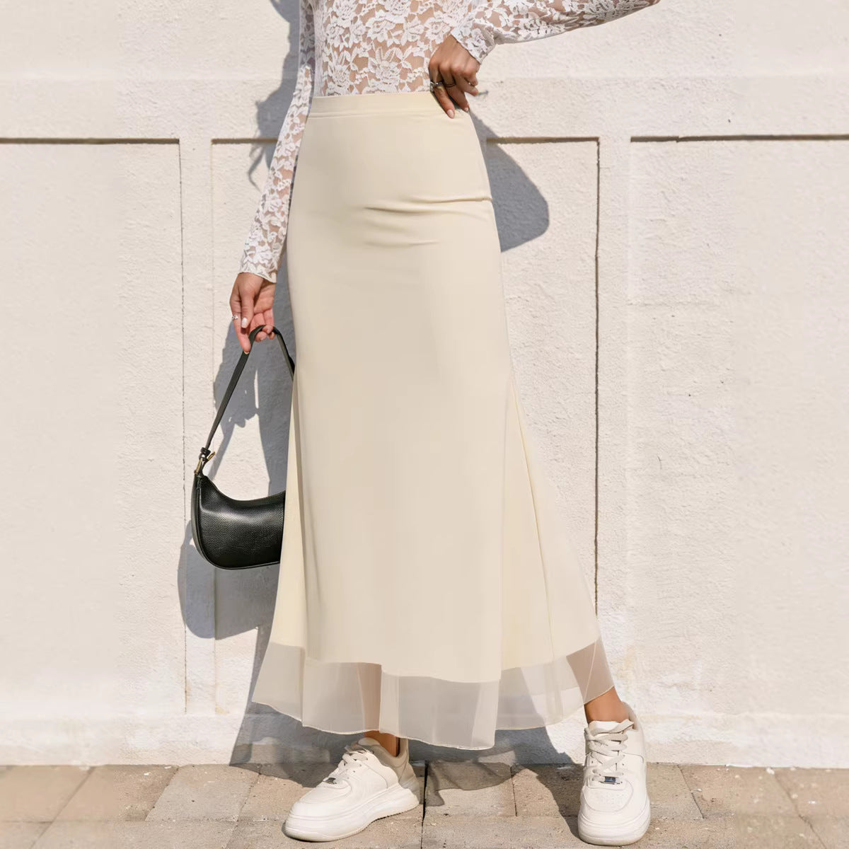 Women High Waist Elastic Slim Hip Skirt
