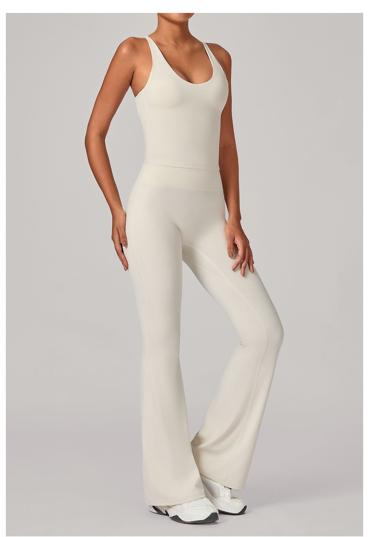 Autumn Sand Invisible Pleated Yoga Outfit Set