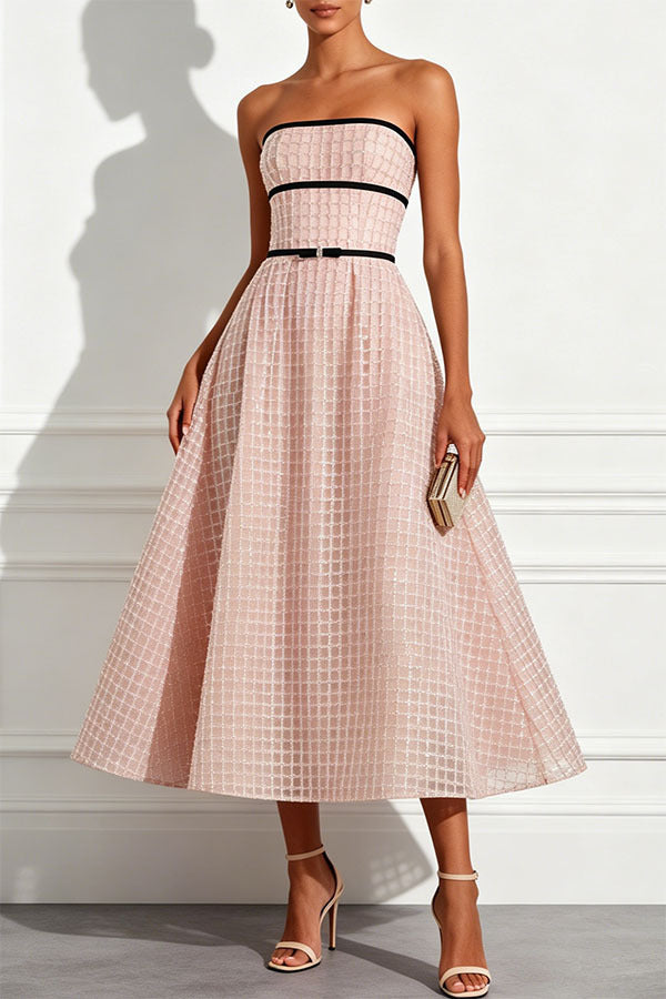Summer Sleeveless Wrapped Chest Sequ Dress