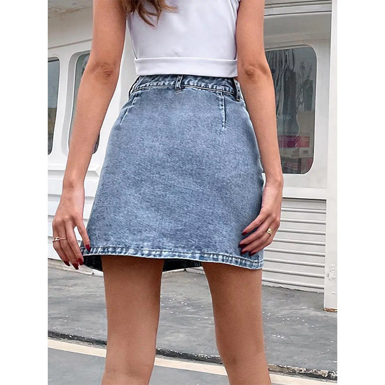 High Waist Summer Slimming Lace Up Split Skirt
