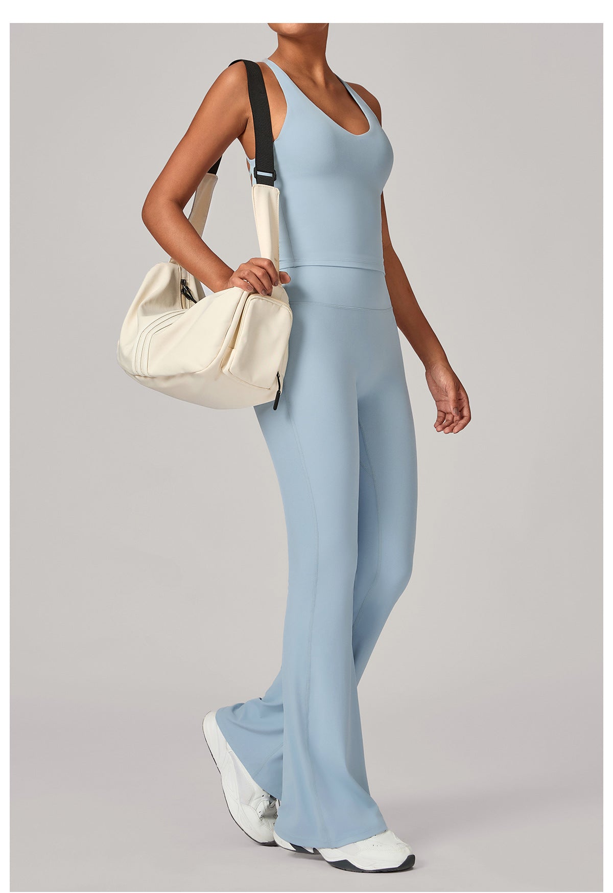 Autumn Sand Invisible Pleated Yoga Outfit Set