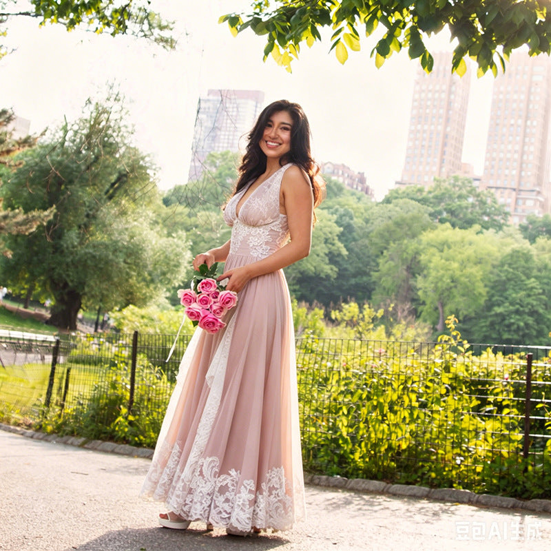 Summer Lace Waist High Grade Slim Dress