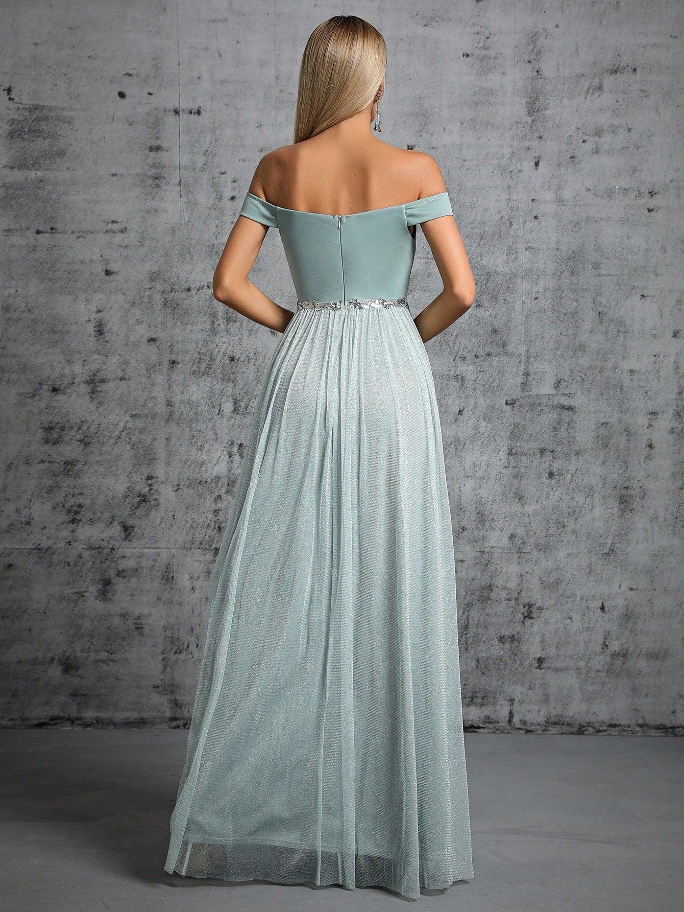 Trendy Off Shoulder Prom Evening Dress