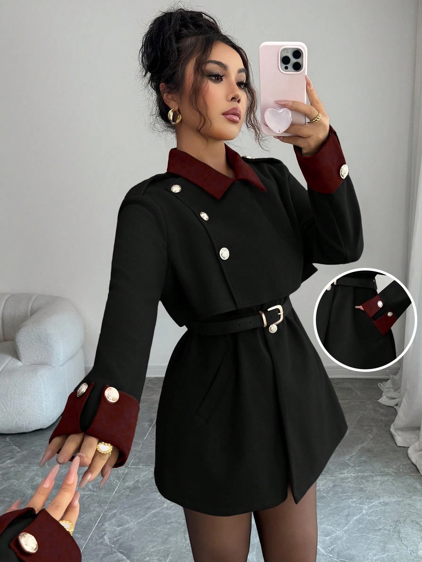 Collared Women Woolen Suit Slim Fit Coat