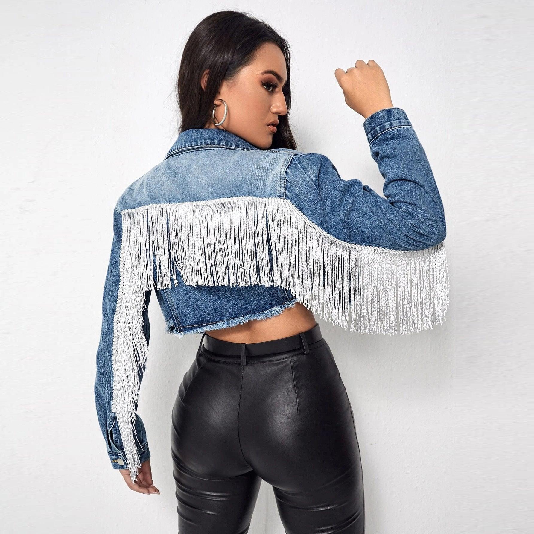 Women Tassel Stitching Do the Old Cowboy Jacket - Venus Trendy Fashion Online