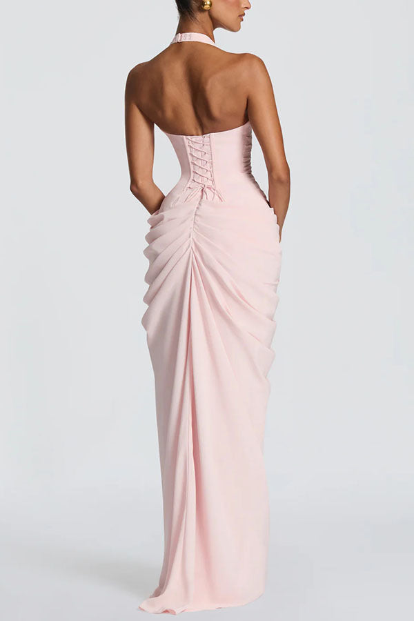 Spring Summer Halter Split Dress
