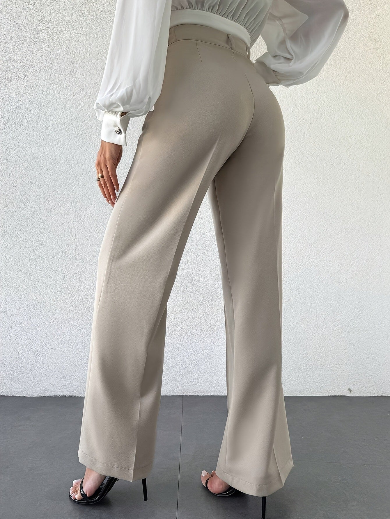 High Waist Slimming Straight Casual Trousers