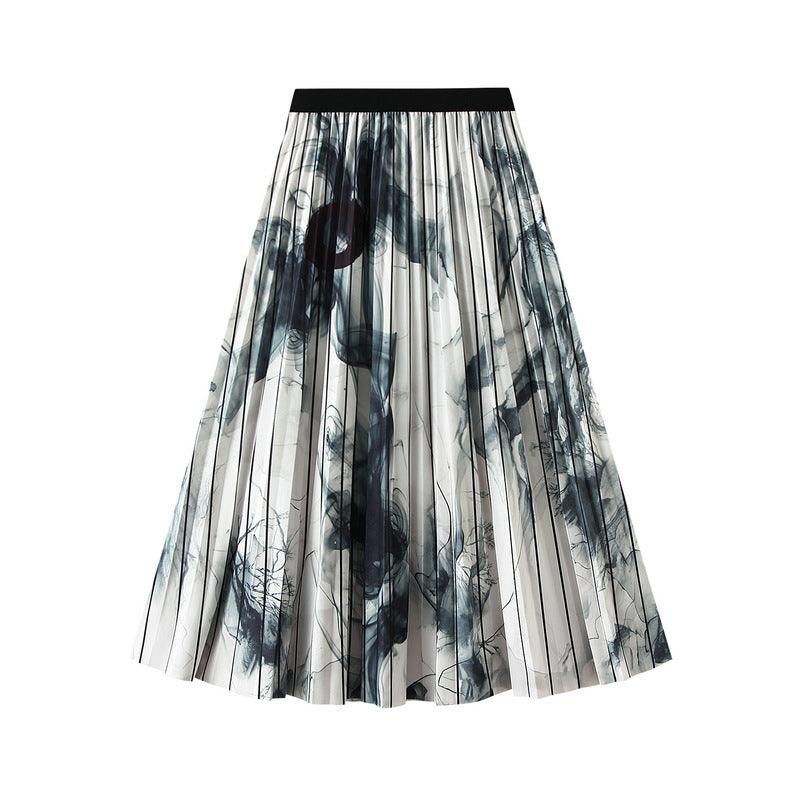 Women Mid Length Retro National High Waist Skirt - Venus Trendy Fashion Online