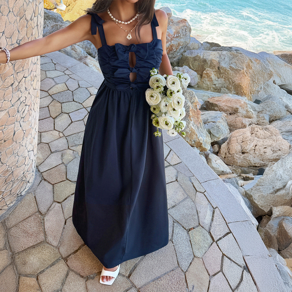 Casual Holiday Bow A line Dress