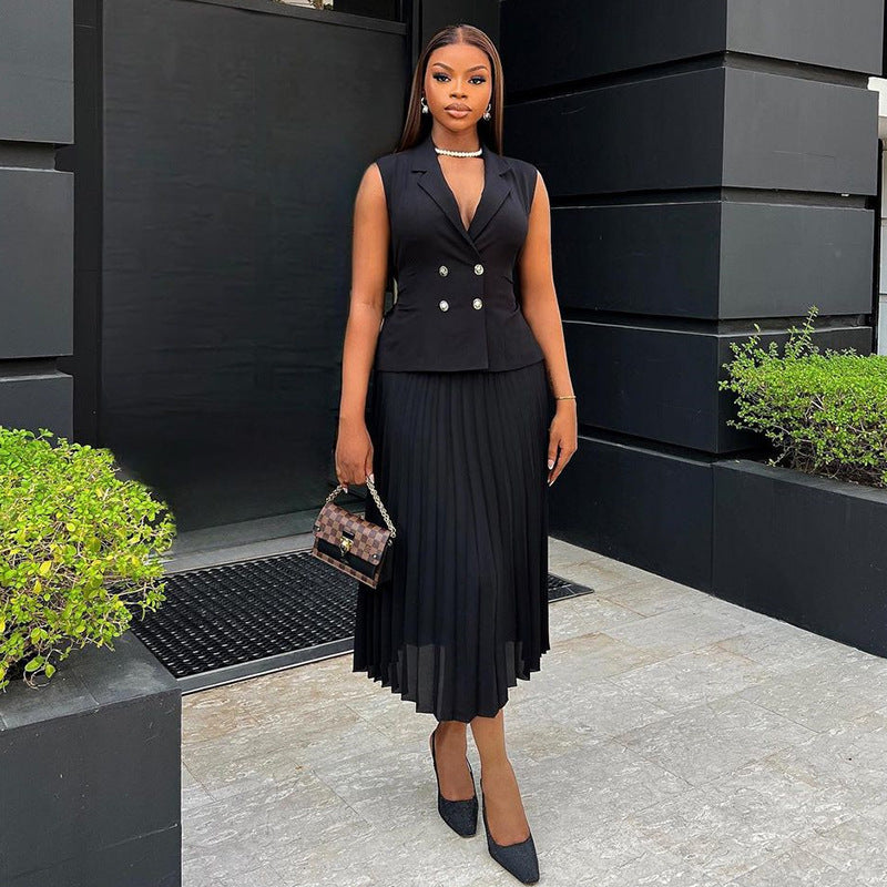 Women Summer Elegant Collar Two Piece Sets