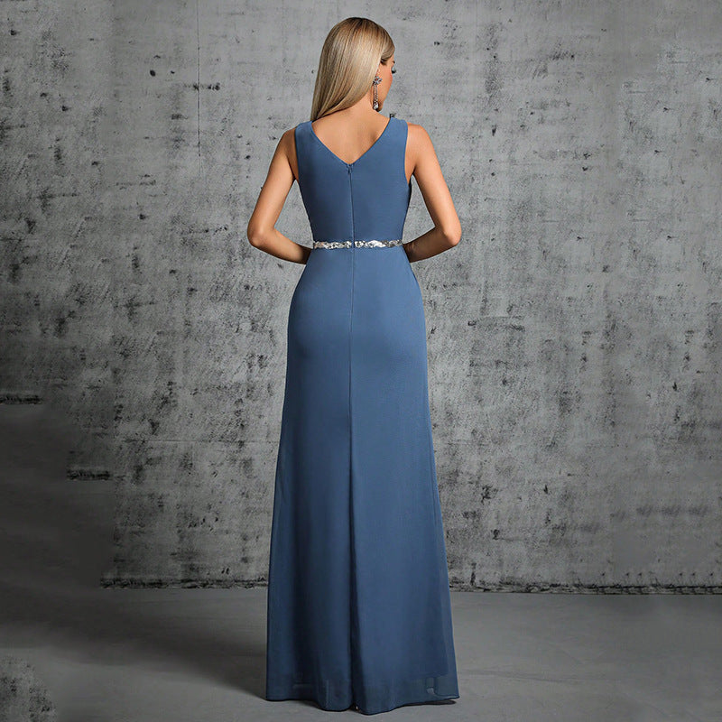 Double Shoulder Elegant Backless Fishtail Evening Dress