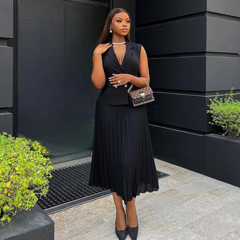 Women Summer Elegant Collar Two Piece Sets