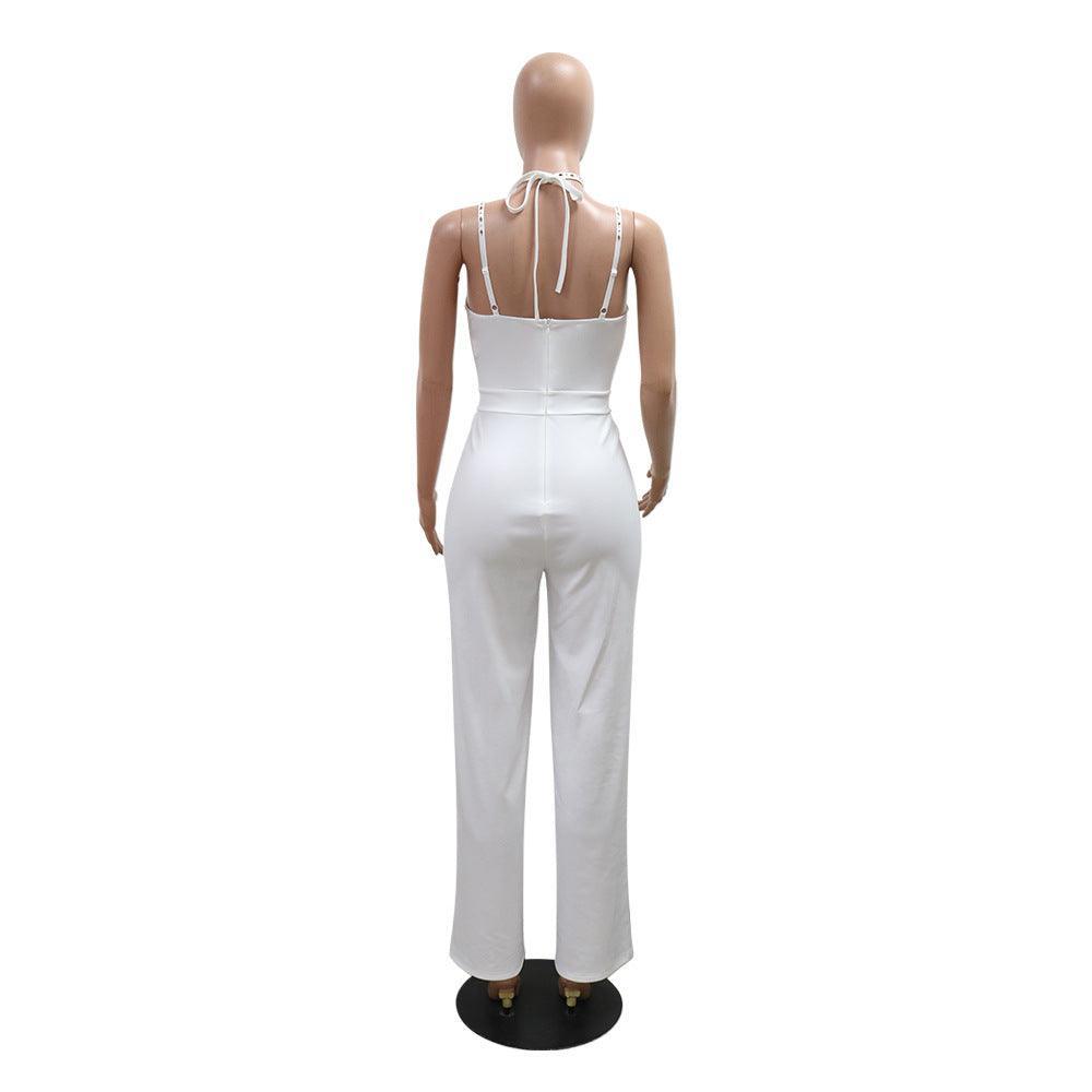 Women Sexy Sling Drilling Jumpsuit