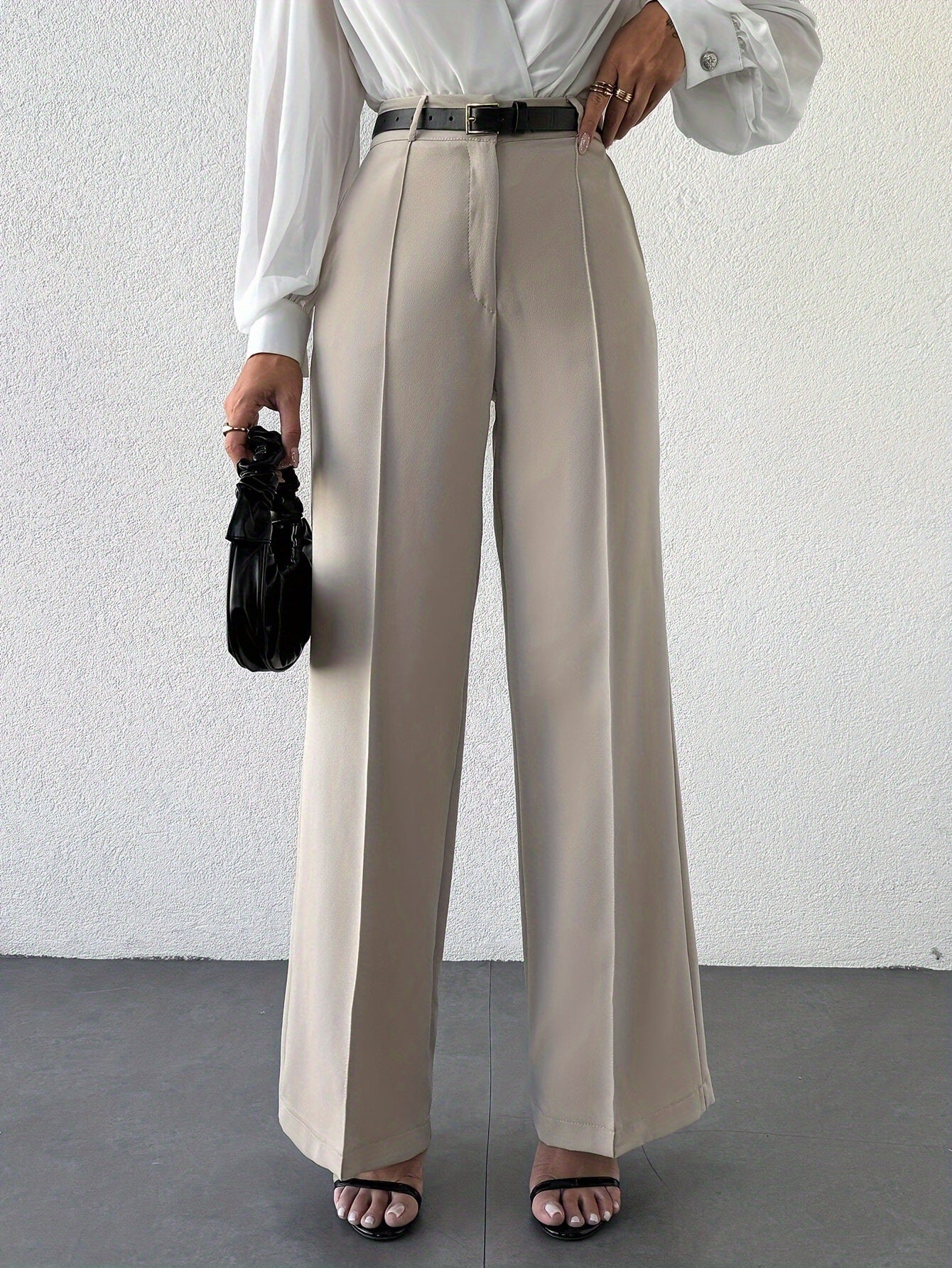 High Waist Slimming Straight Casual Trousers