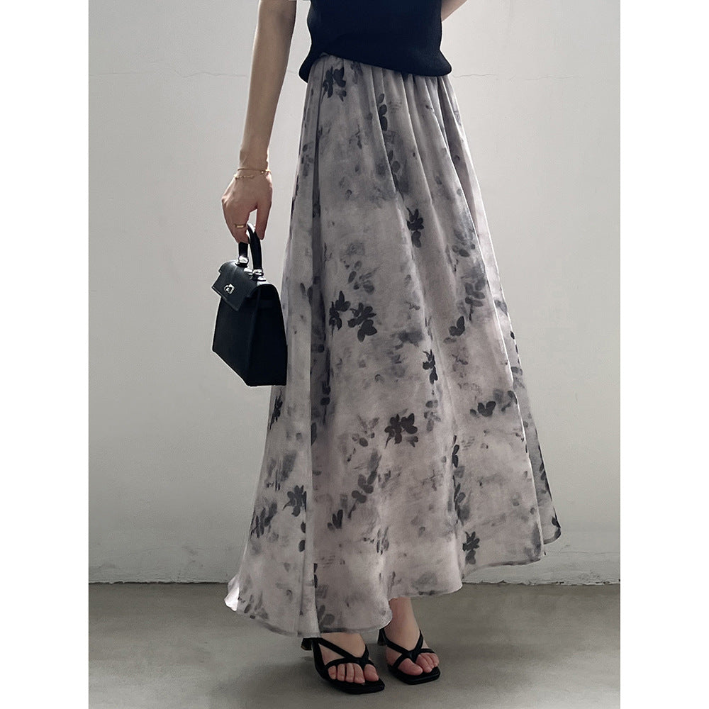 Retro National Ink Blooming Printed Skirt  Venus Trendy Fashion Online