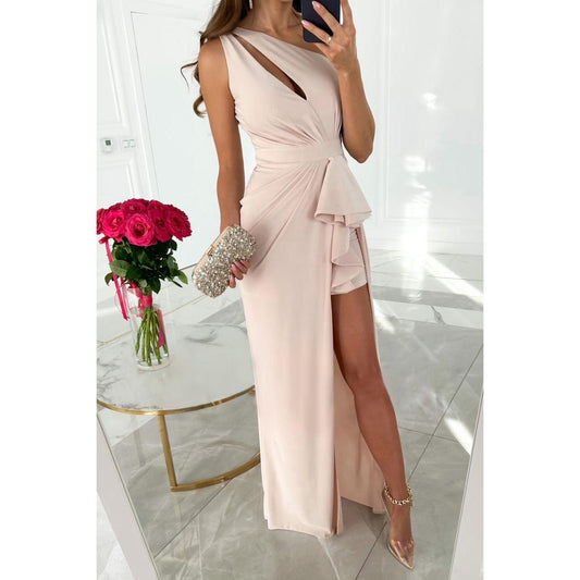 Spring Summer Sexy Sloping Shoulder Dress - Venus Trendy Fashion Online