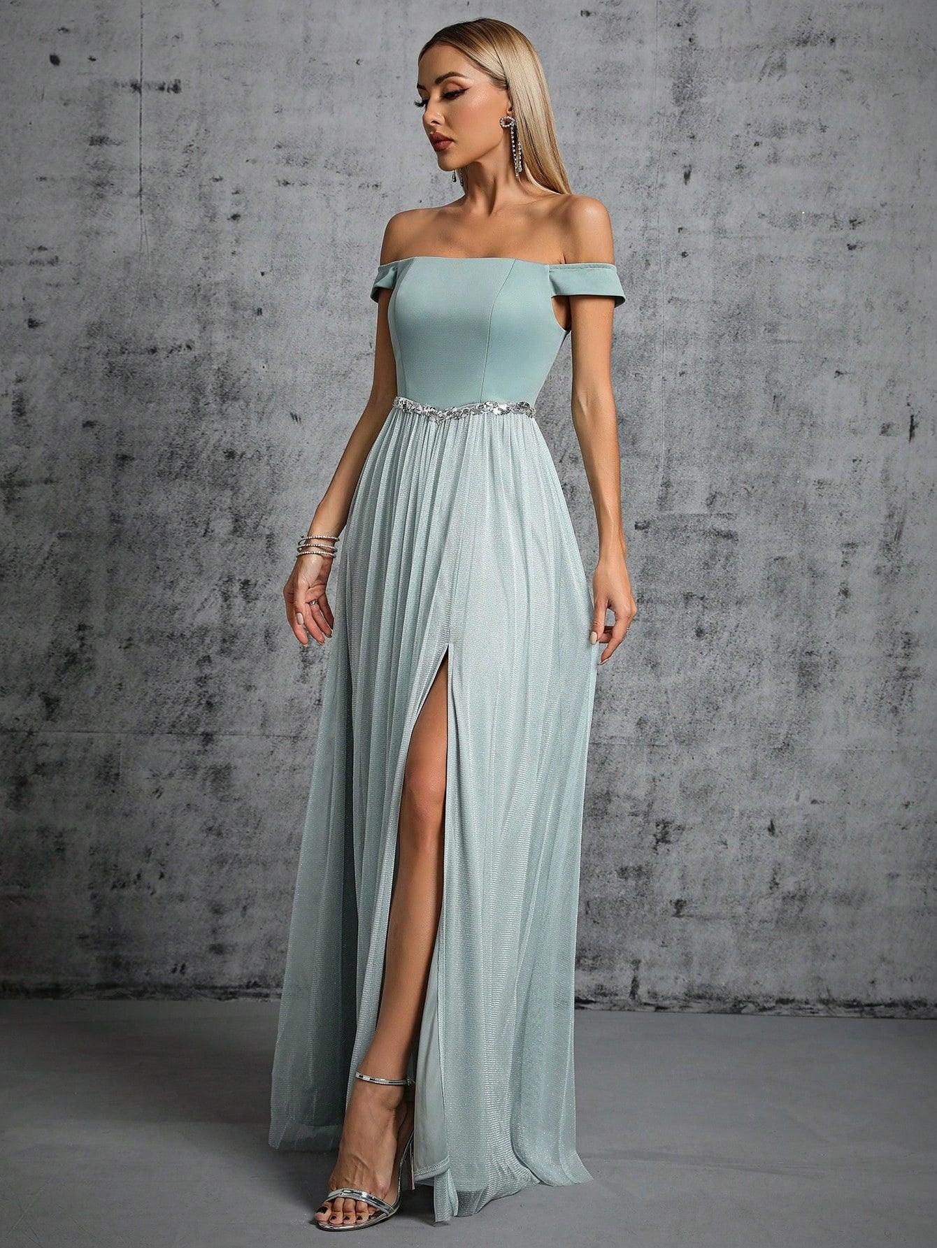 Trendy Off Shoulder Prom Evening Dress