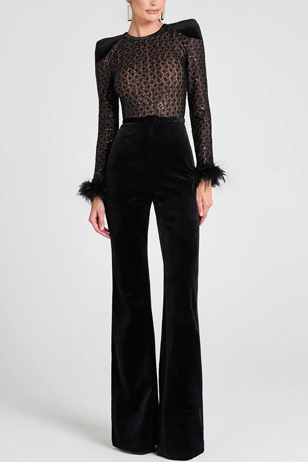 Women Casual Party Long Sleeve Jumpsuit