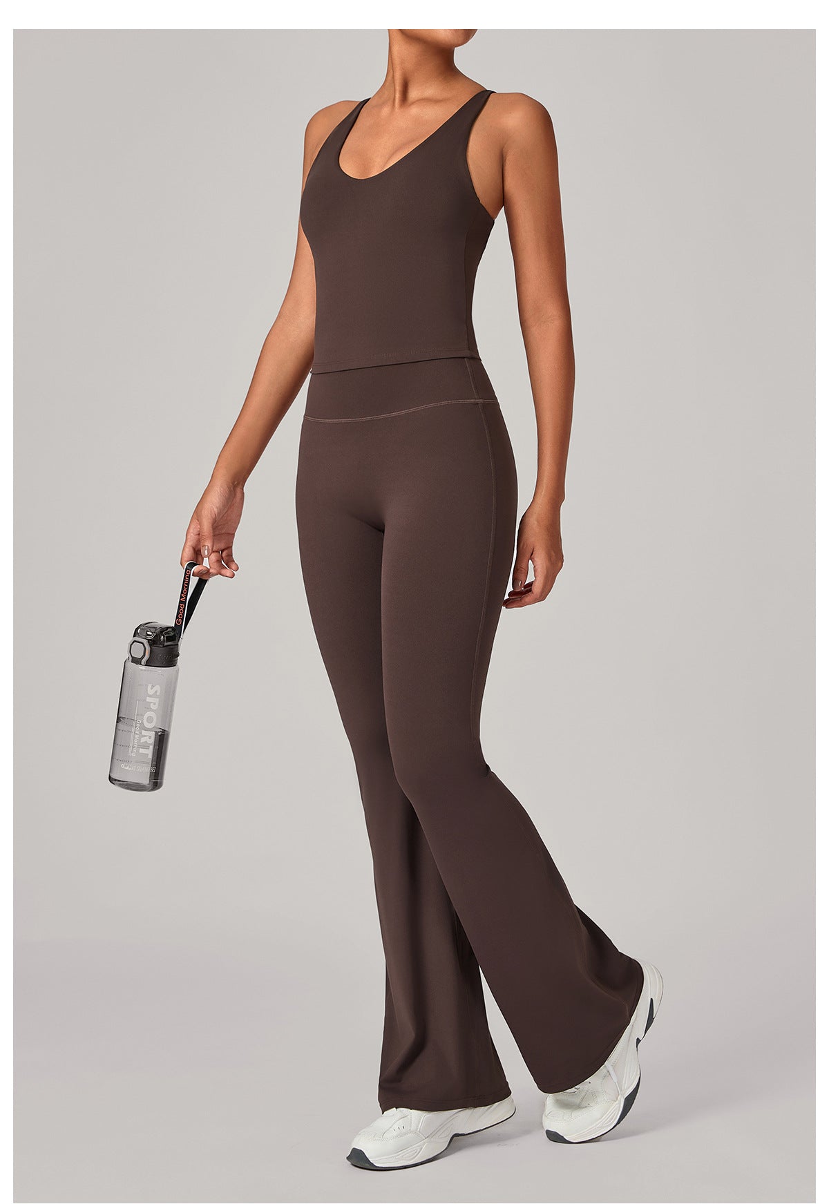 Autumn Sand Invisible Pleated Yoga Outfit Set