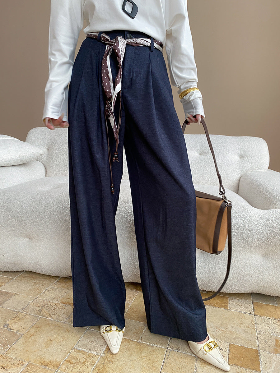 Half Elastic High Waist Slimming Pants