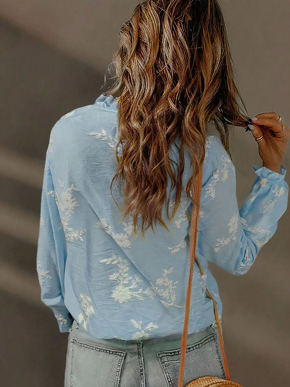 Popular Women Cardigan Puff Sleeve Casual Shirt Top