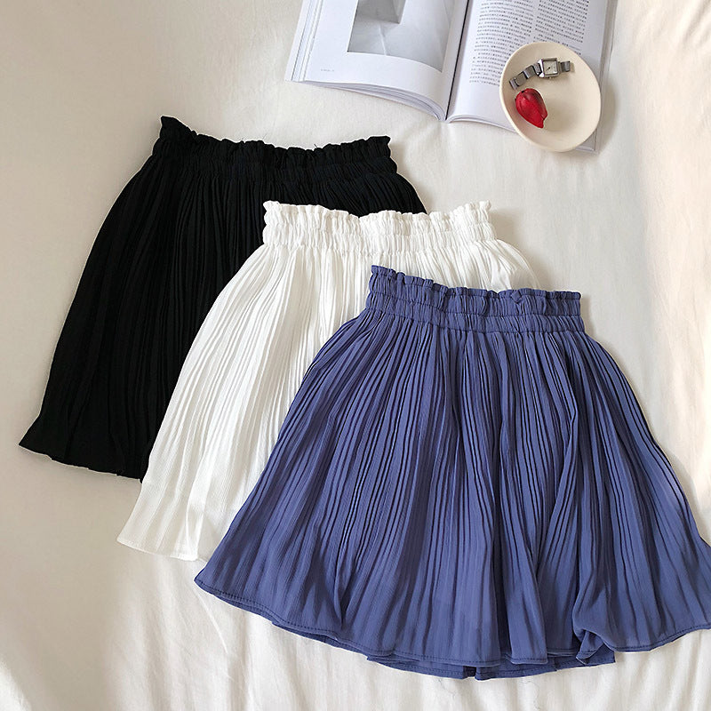 New Korean High Waist Slimming Pleated Skirt