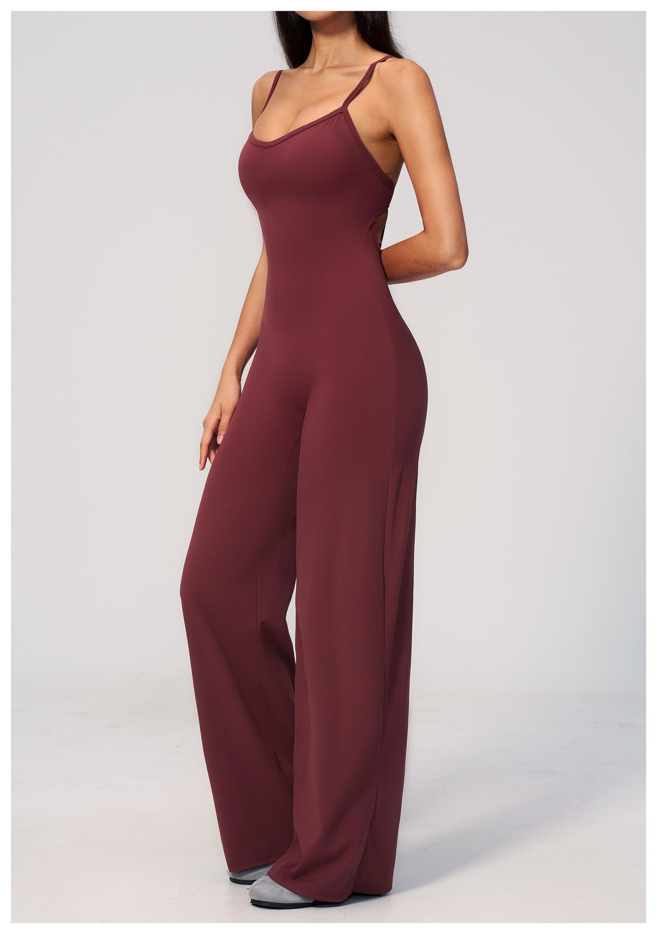 Brushed Yoga Wide Leg Pants Jumpsuit