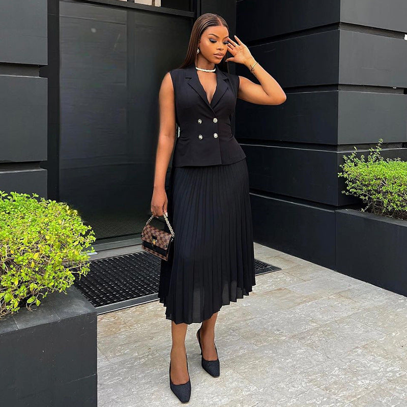 Women Summer Elegant Collar Two Piece Sets