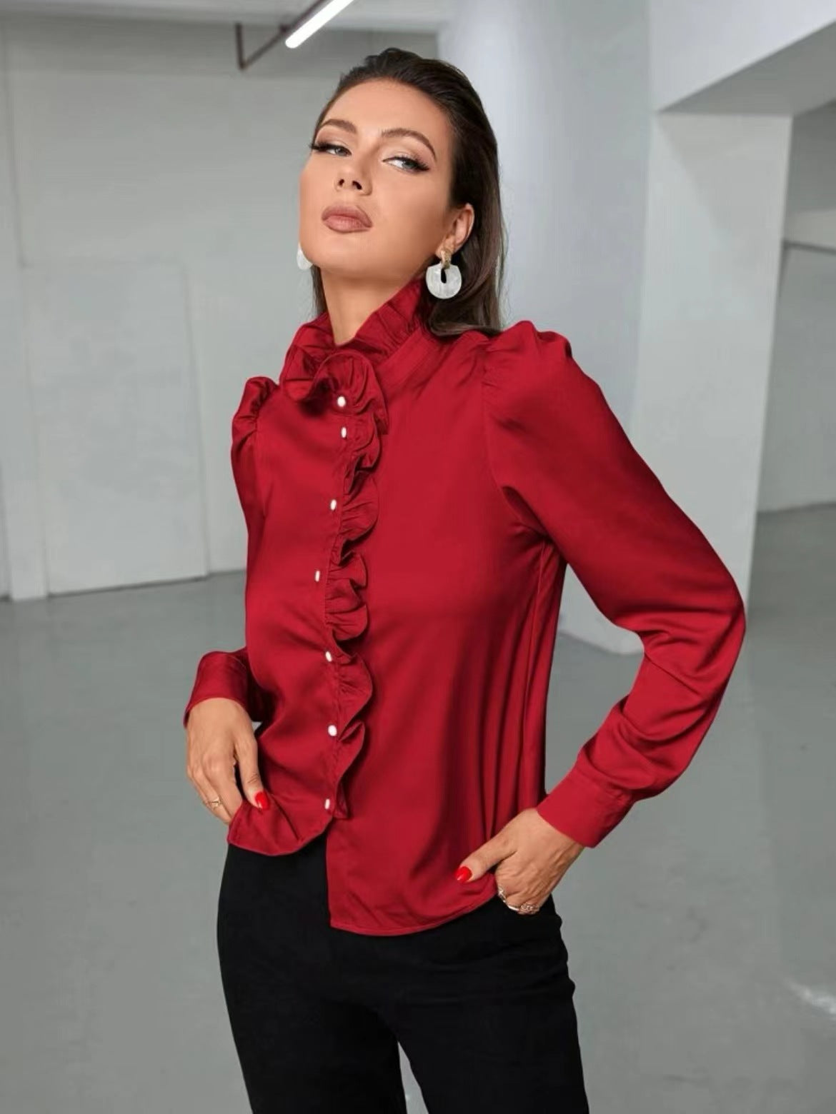 Women High Grade Acetate Fabric Shirt