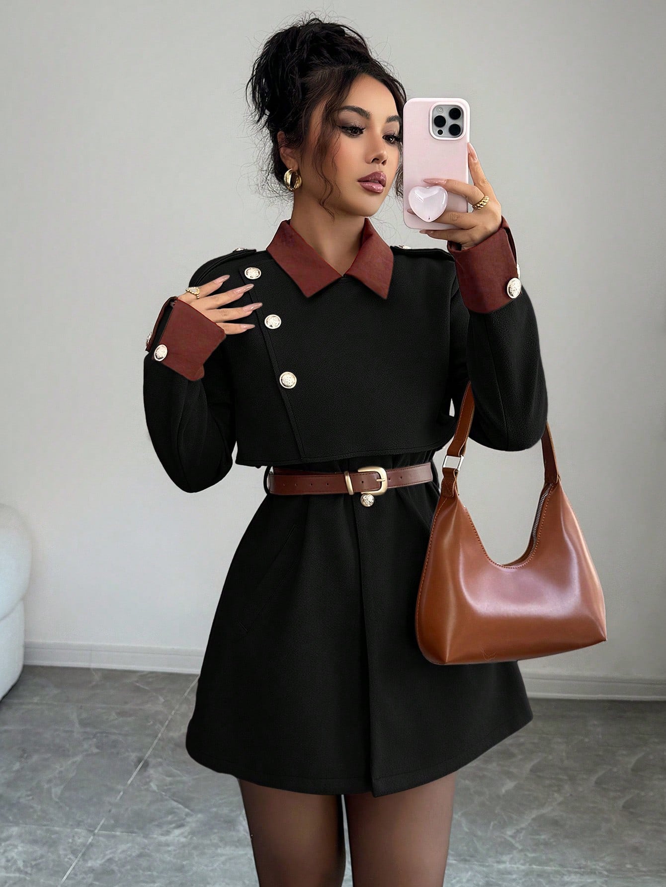Collared Women Woolen Suit Slim Fit Coat