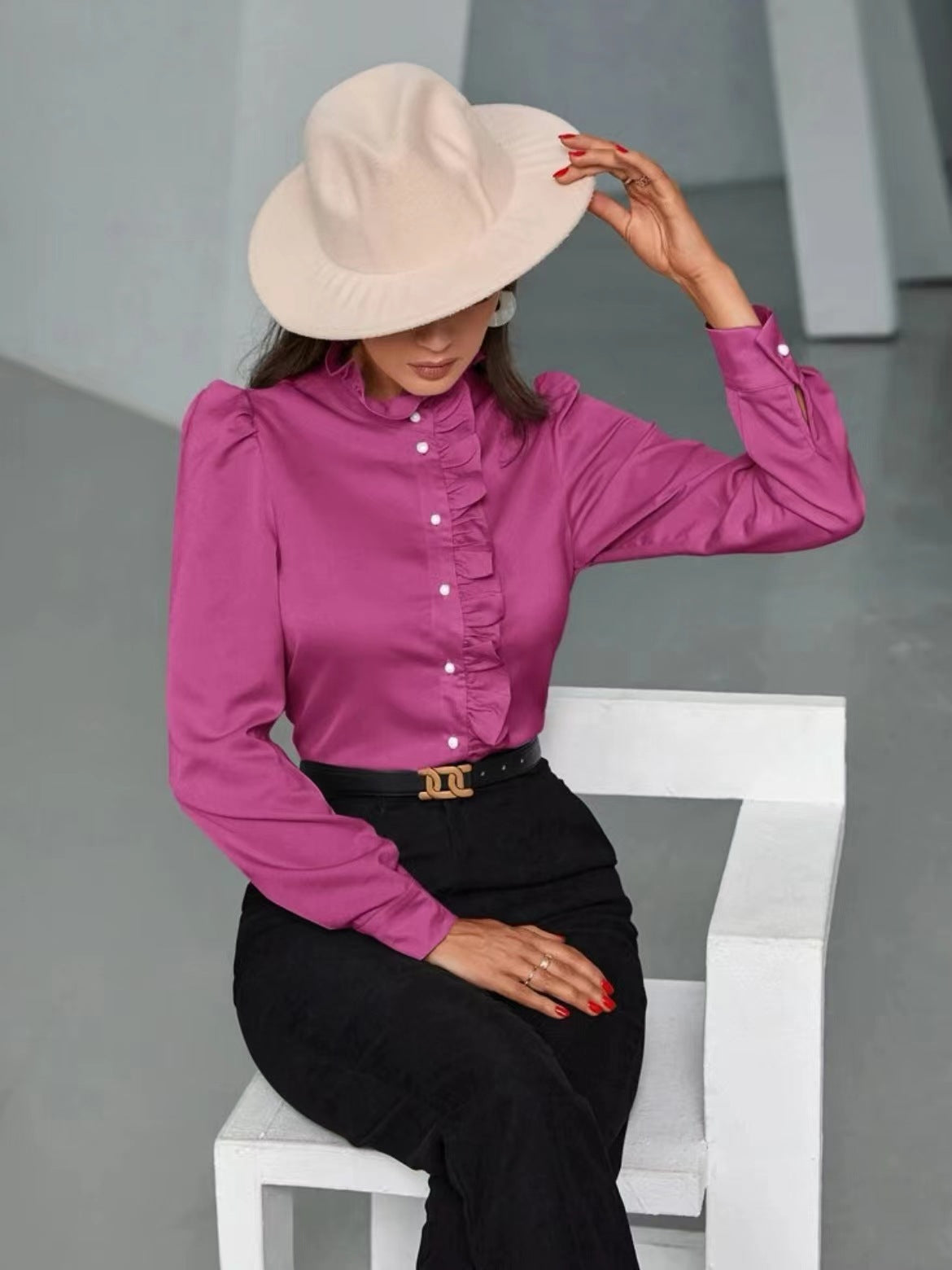 Women High Grade Acetate Fabric Shirt